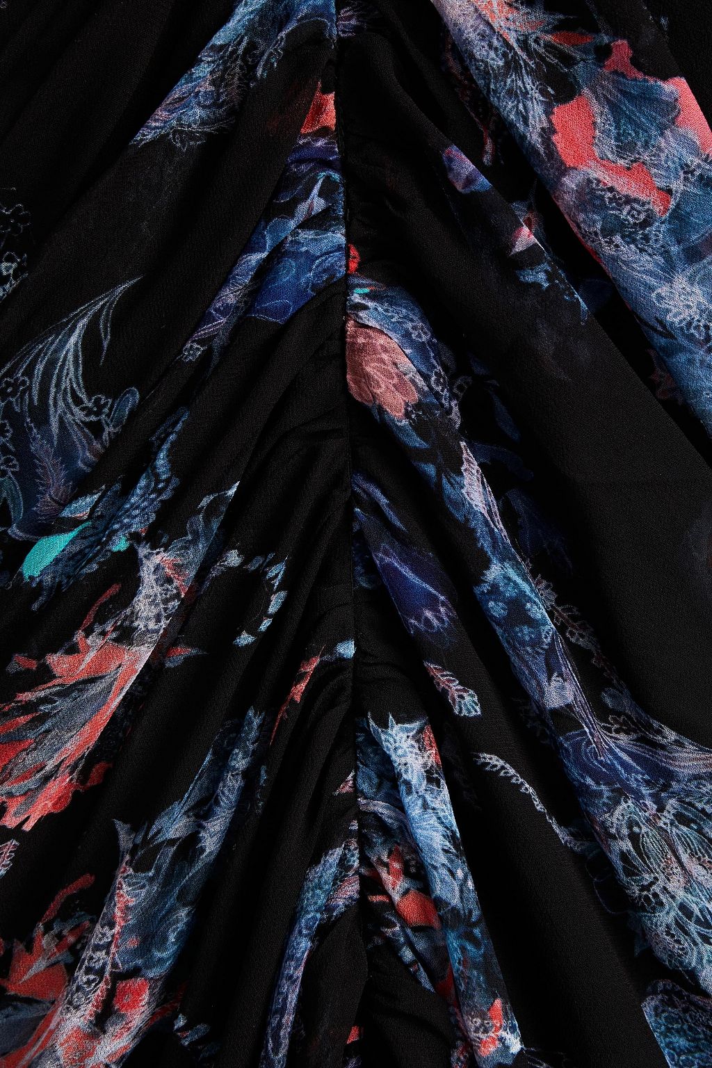 IRO Siltry gathered printed crepe halterneck mini dress