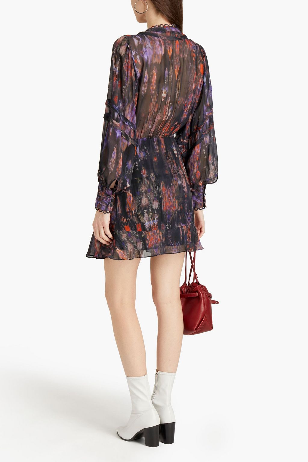 IRO Kolmi wrap-effect printed georgette mini dress