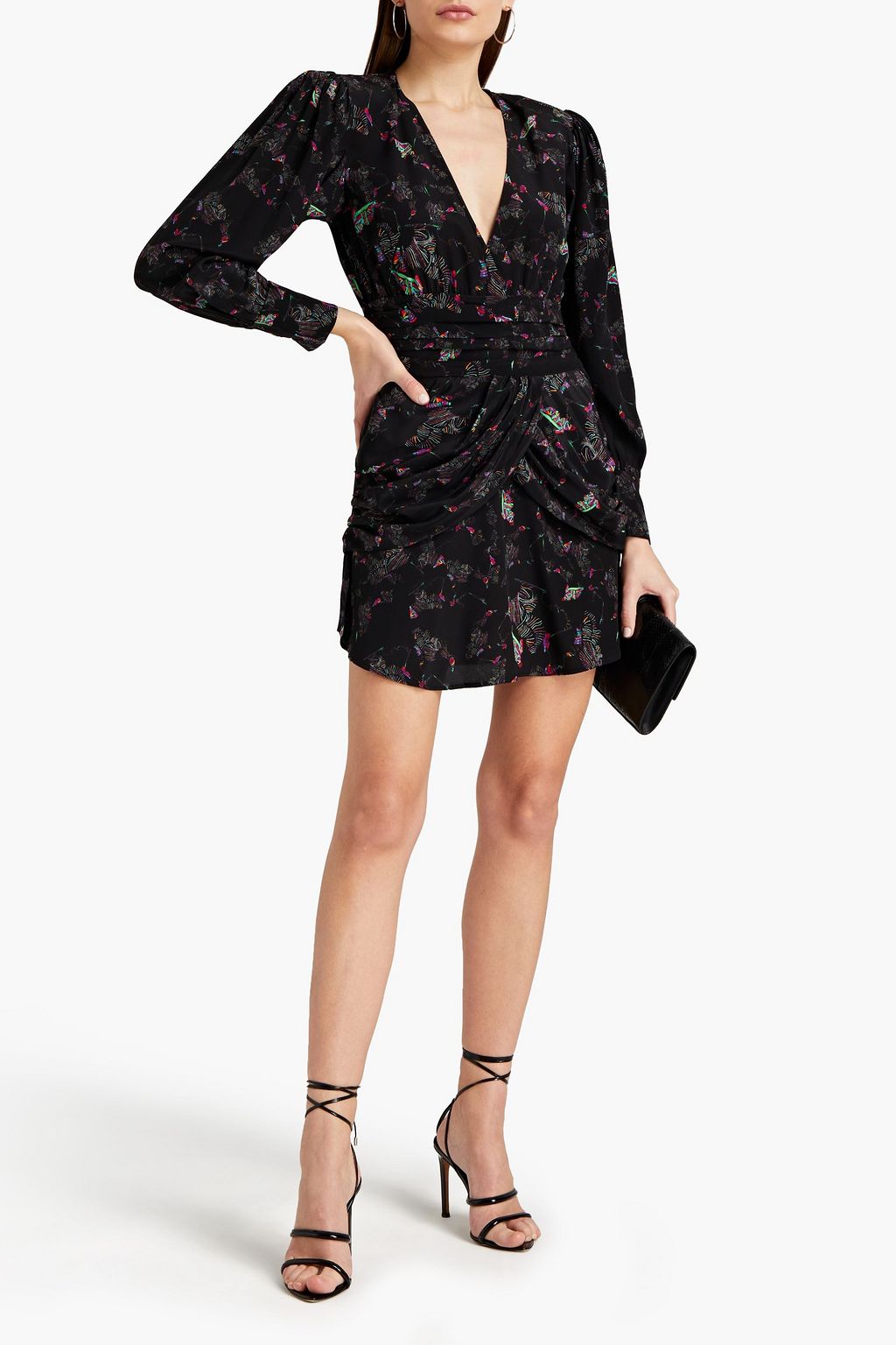 IRO Mokie printed silk-crepe mini dress