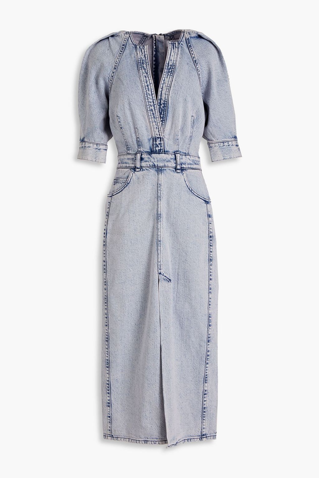 Light denim Alysu acid-wash denim midi 