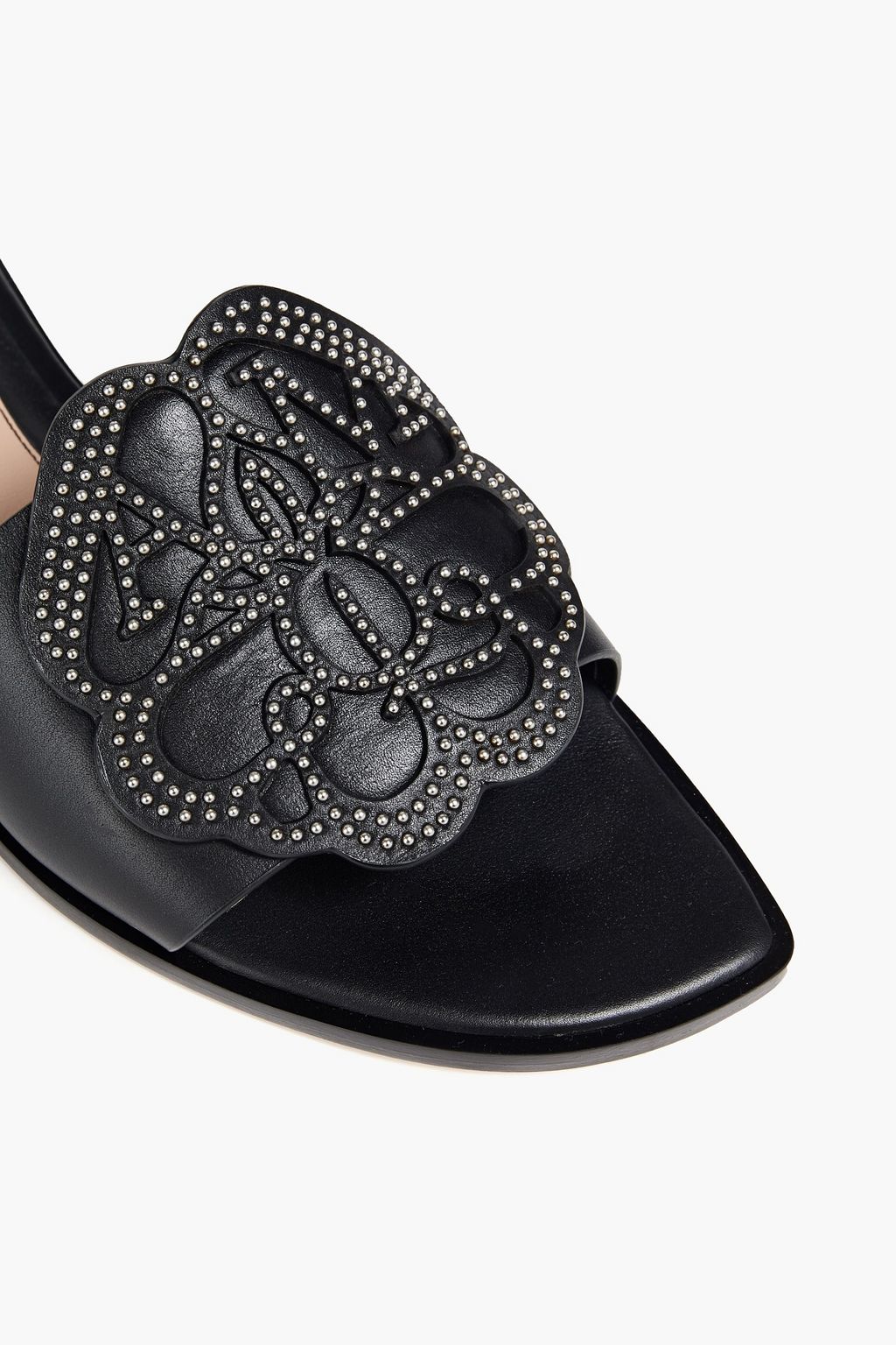MCQUEEN Studded leather slides