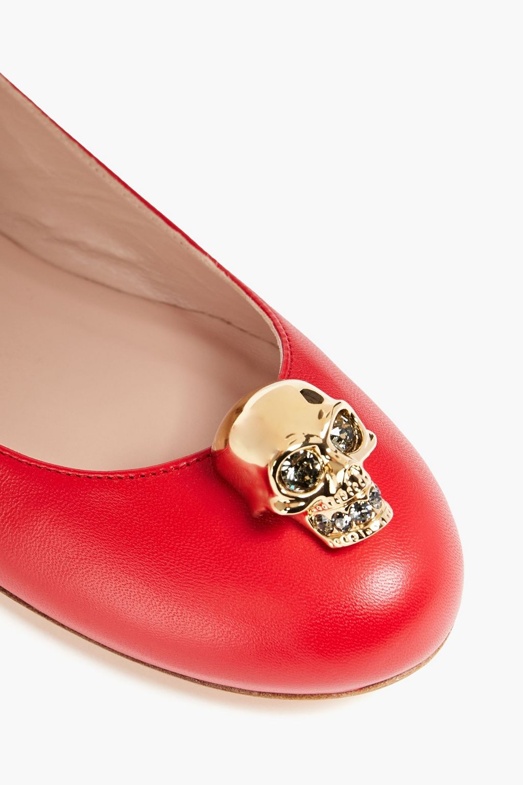 MCQUEEN Embellished leather ballet flats