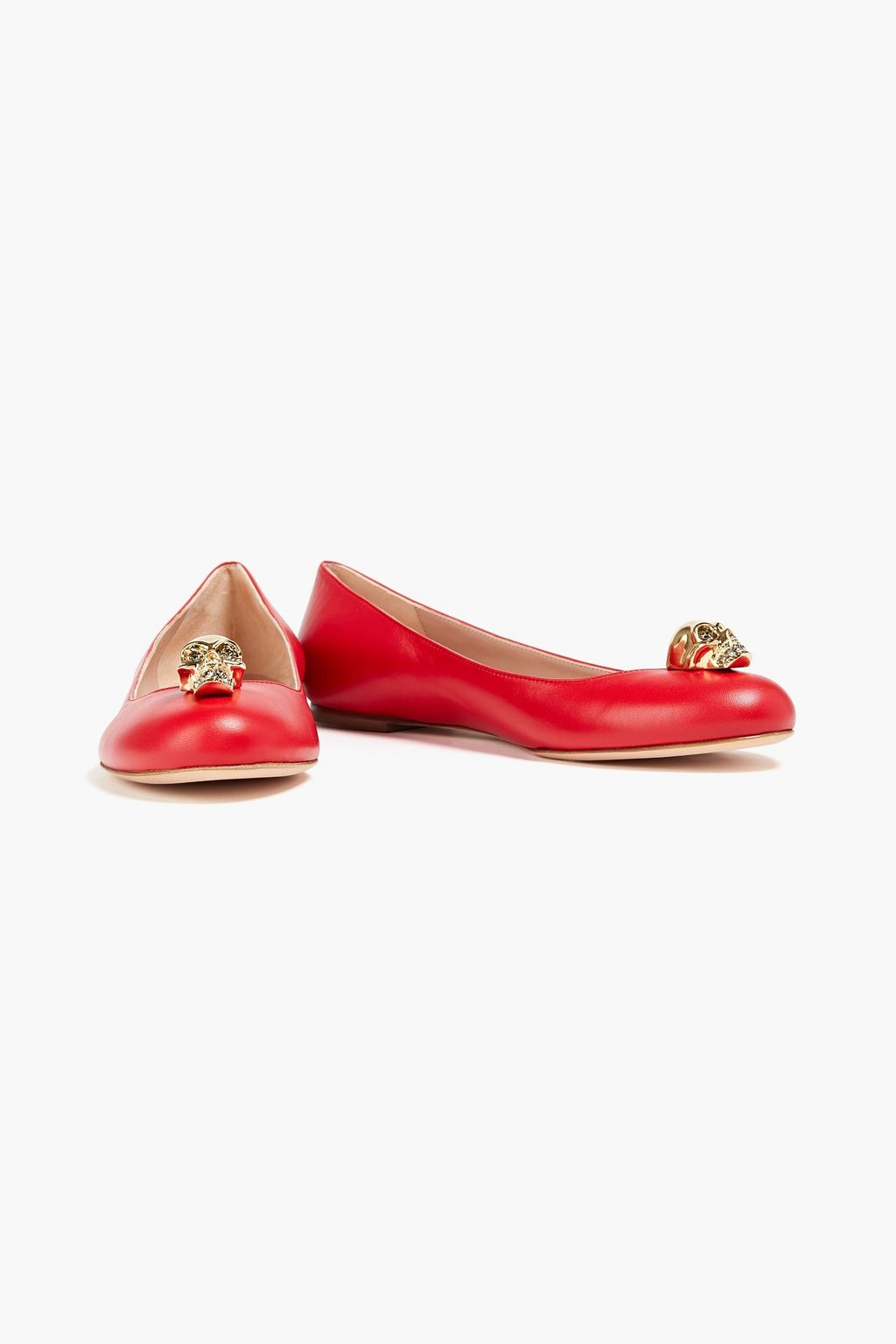MCQUEEN Embellished leather ballet flats