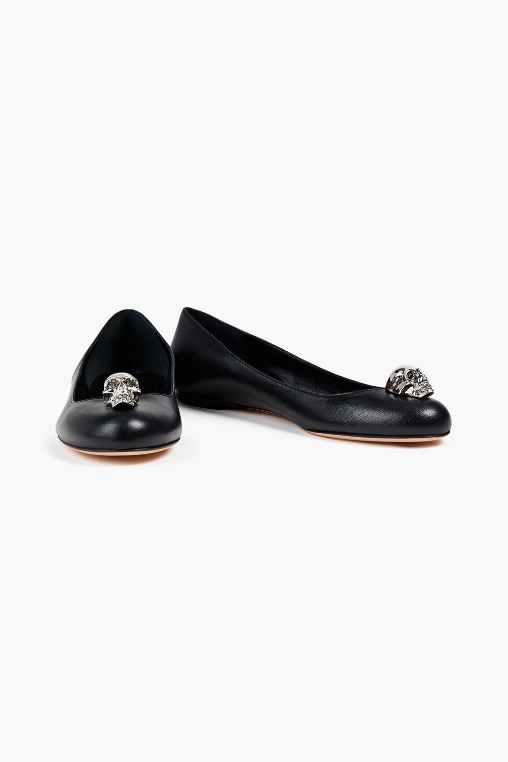 MCQUEEN Skull City embellished leather ballet flats