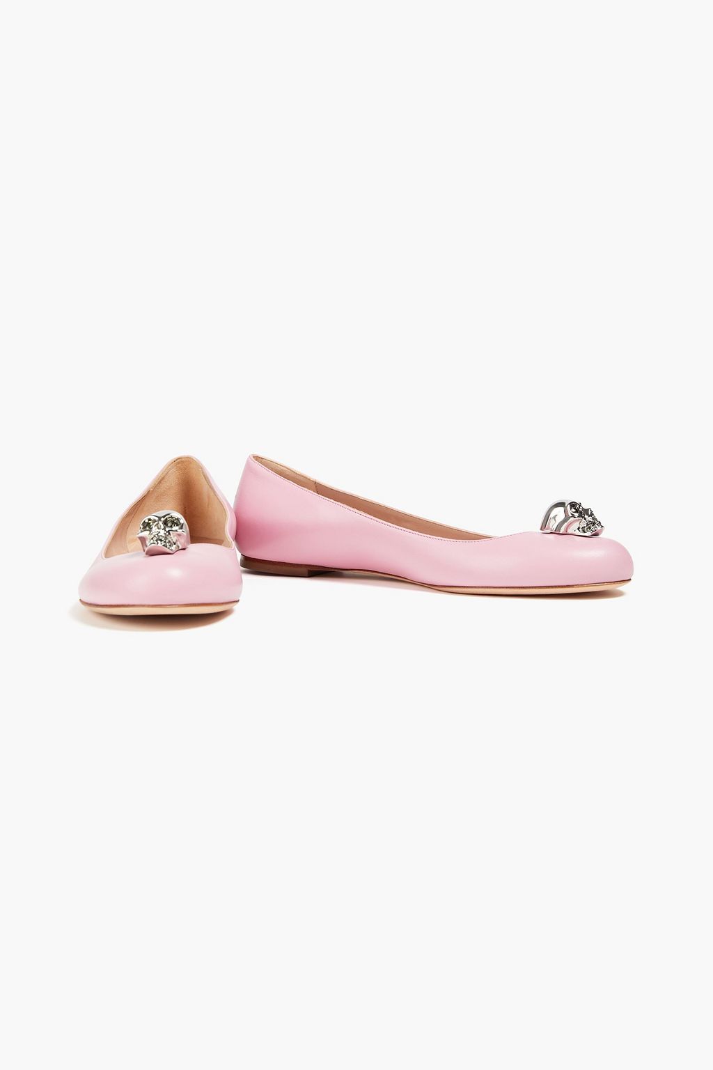 MCQUEEN Embellished leather ballet flats
