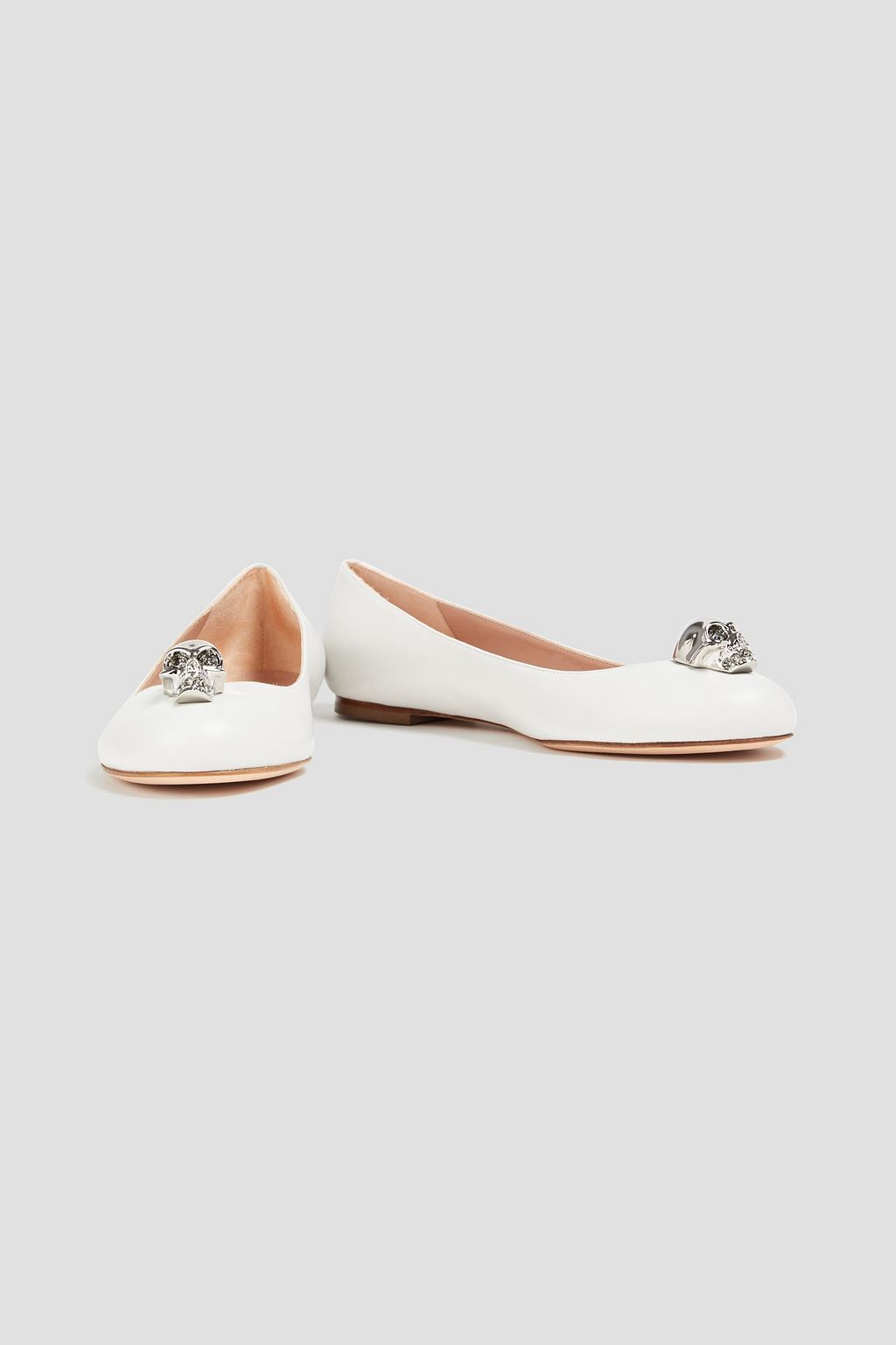 MCQUEEN Embellished leather ballet flats
