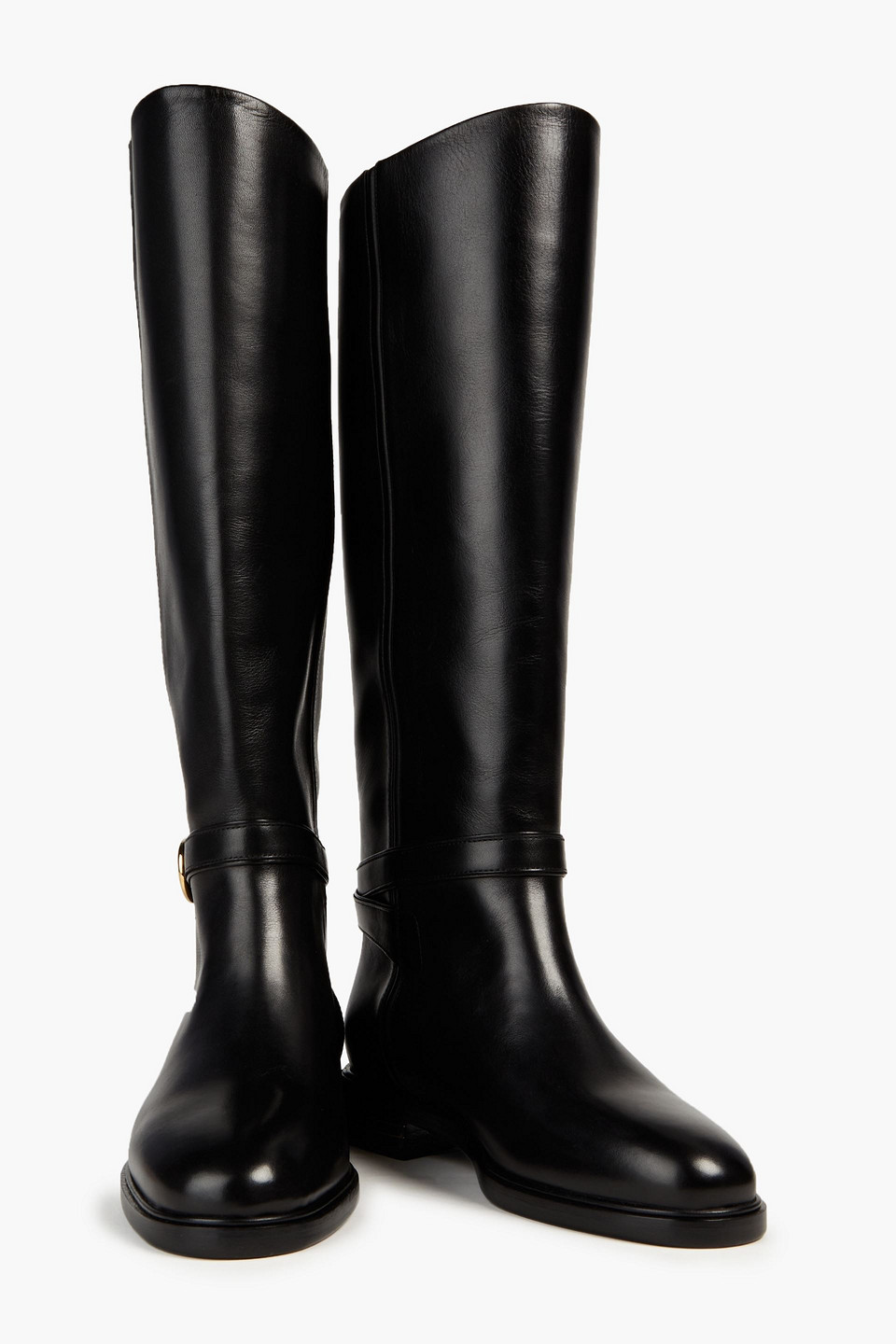 Ferragamo Famous Leather Knee Boots In Black