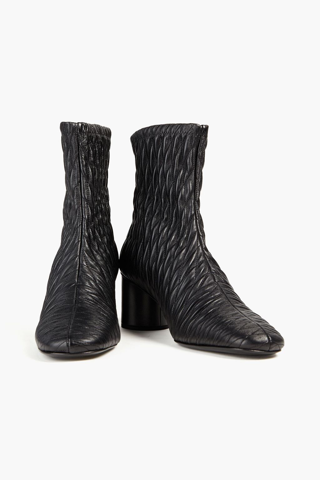 JIL SANDER Matelassé leather ankle boots