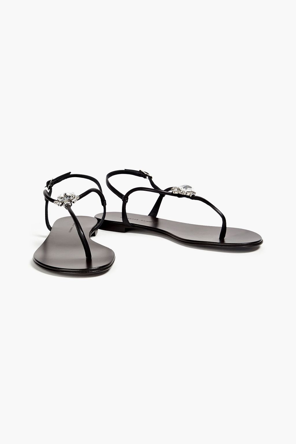 GIUSEPPE ZANOTTI Crystal-embellished leather sandals
