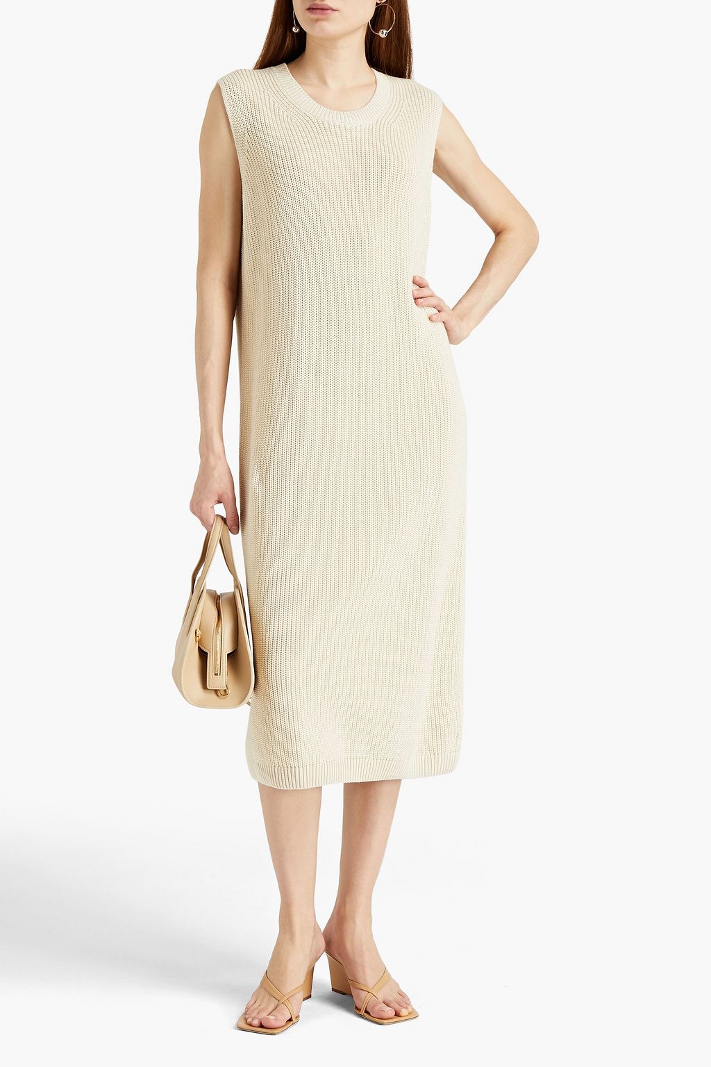 JOSEPH Dawson ribbed cotton midi dress