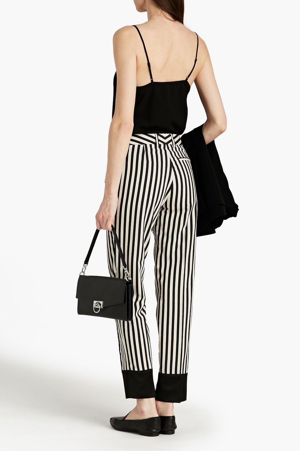 OFFICINE GÉNÉRALE Louise striped crepe straight-leg pants