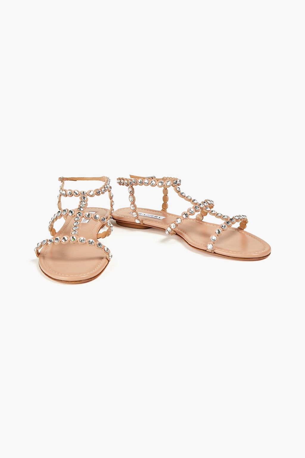 AQUAZZURA Tequila crystal-embellished suede sandals