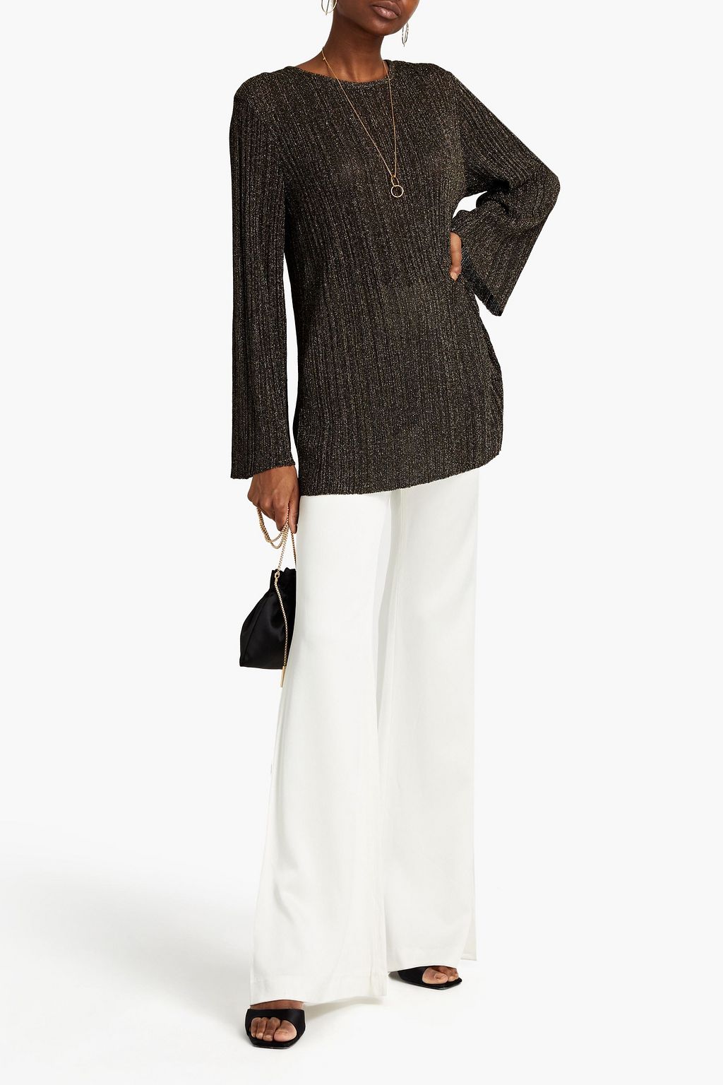 M MISSONI Metallic ribbed-knit sweater