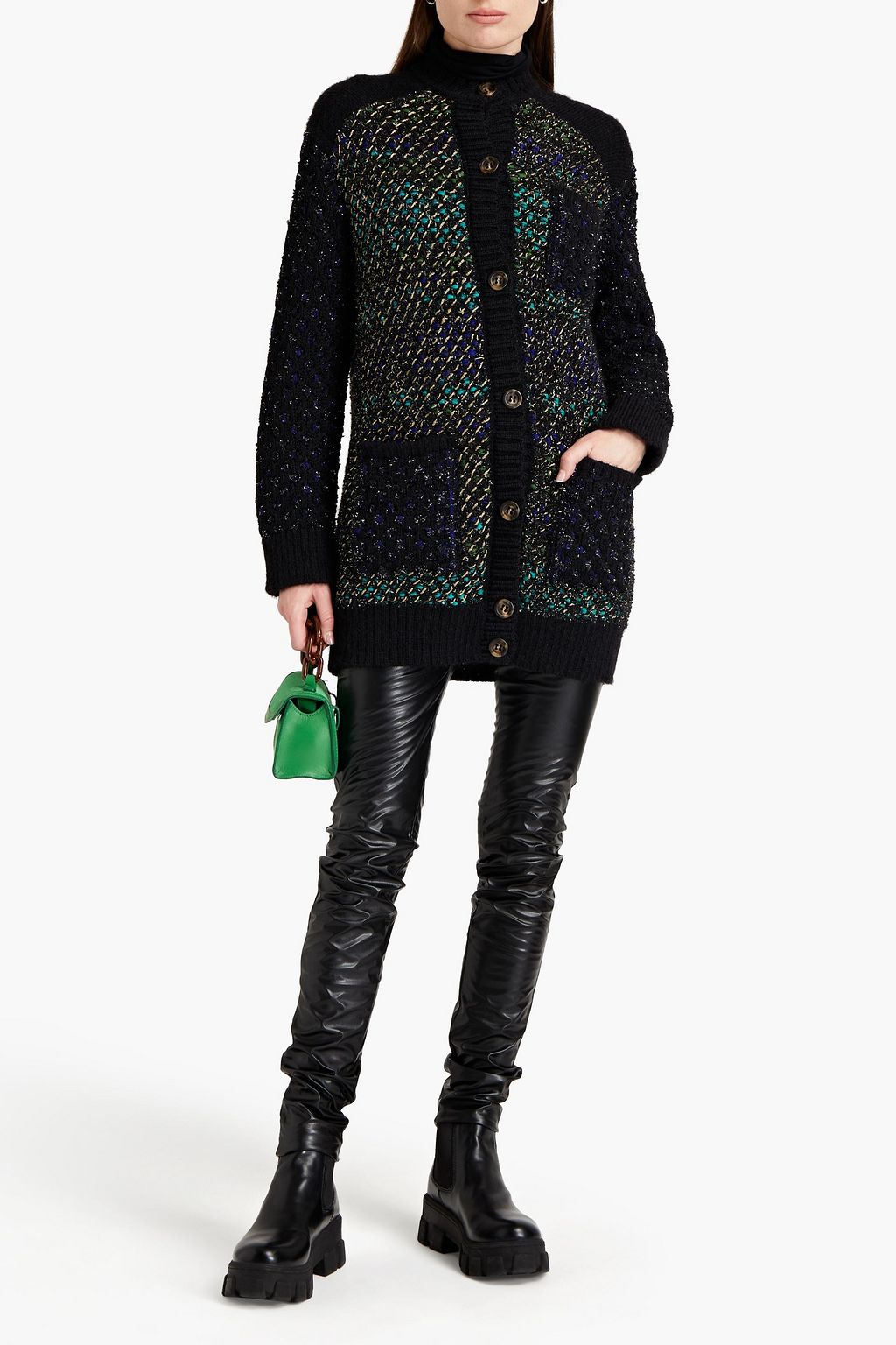 M MISSONI Metallic jacquard-knit coat