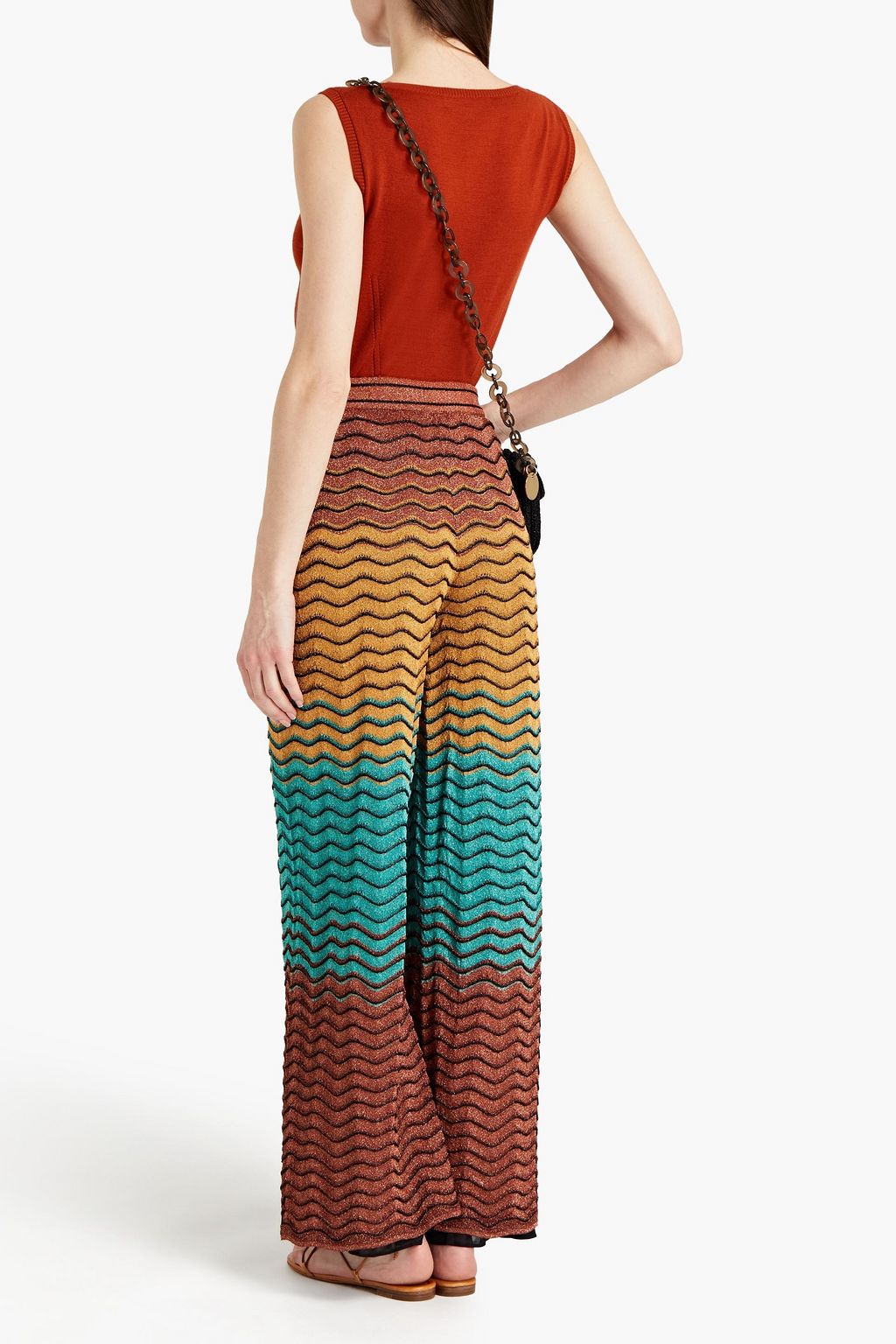 M MISSONI Metallic knitted wide-leg pants