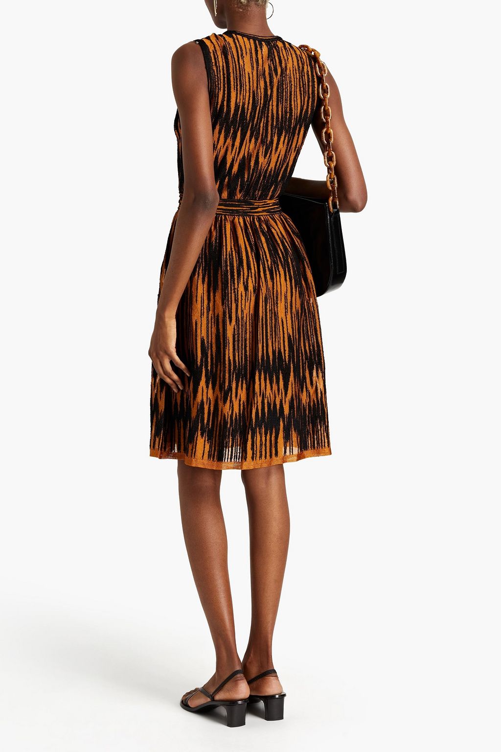 M MISSONI Belted jacquard-knit dress