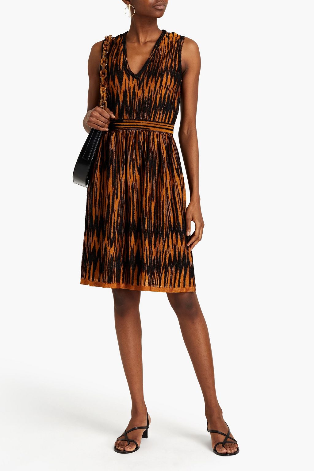M MISSONI Belted jacquard-knit dress