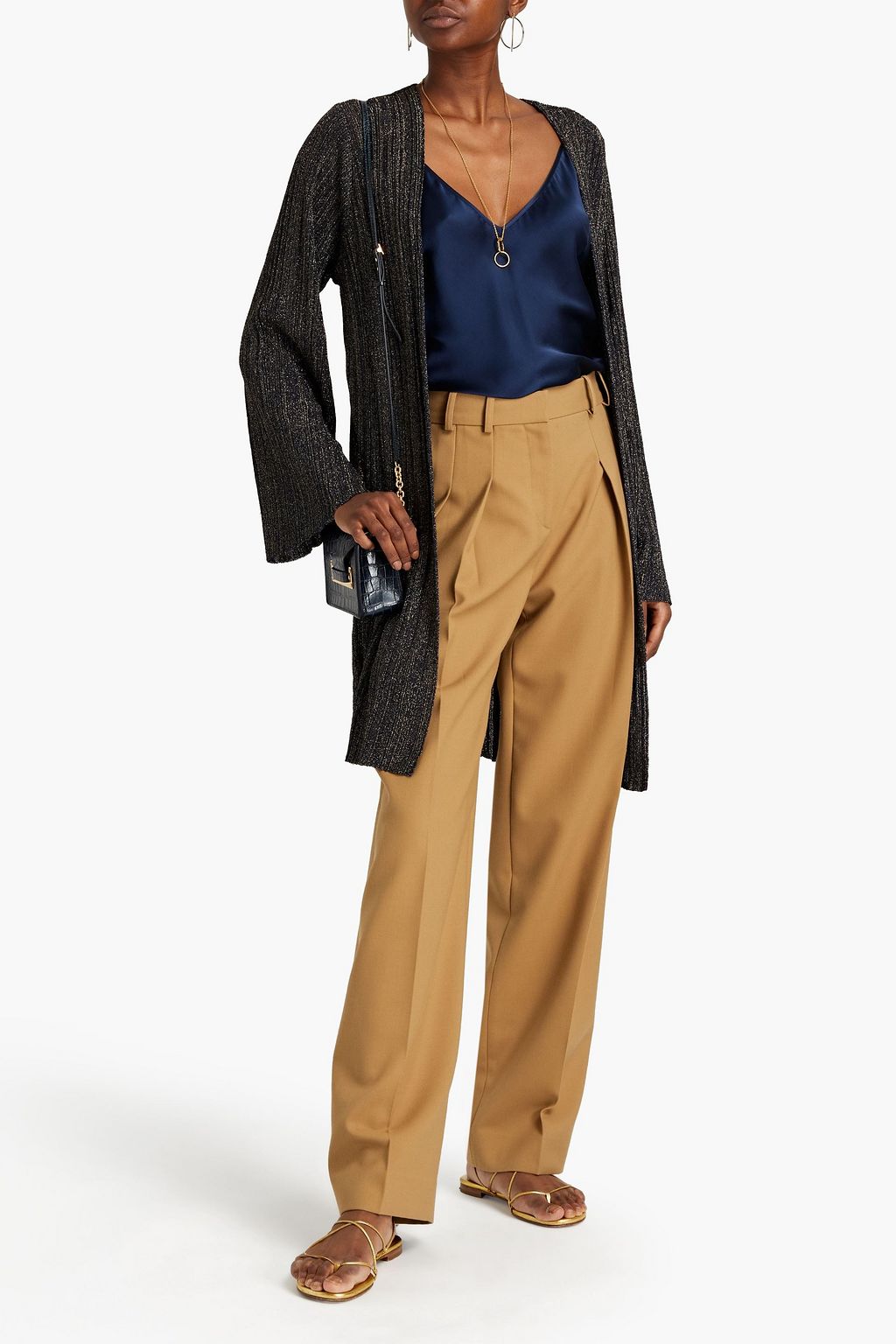 M MISSONI Metallic ribbed-knit cardigan