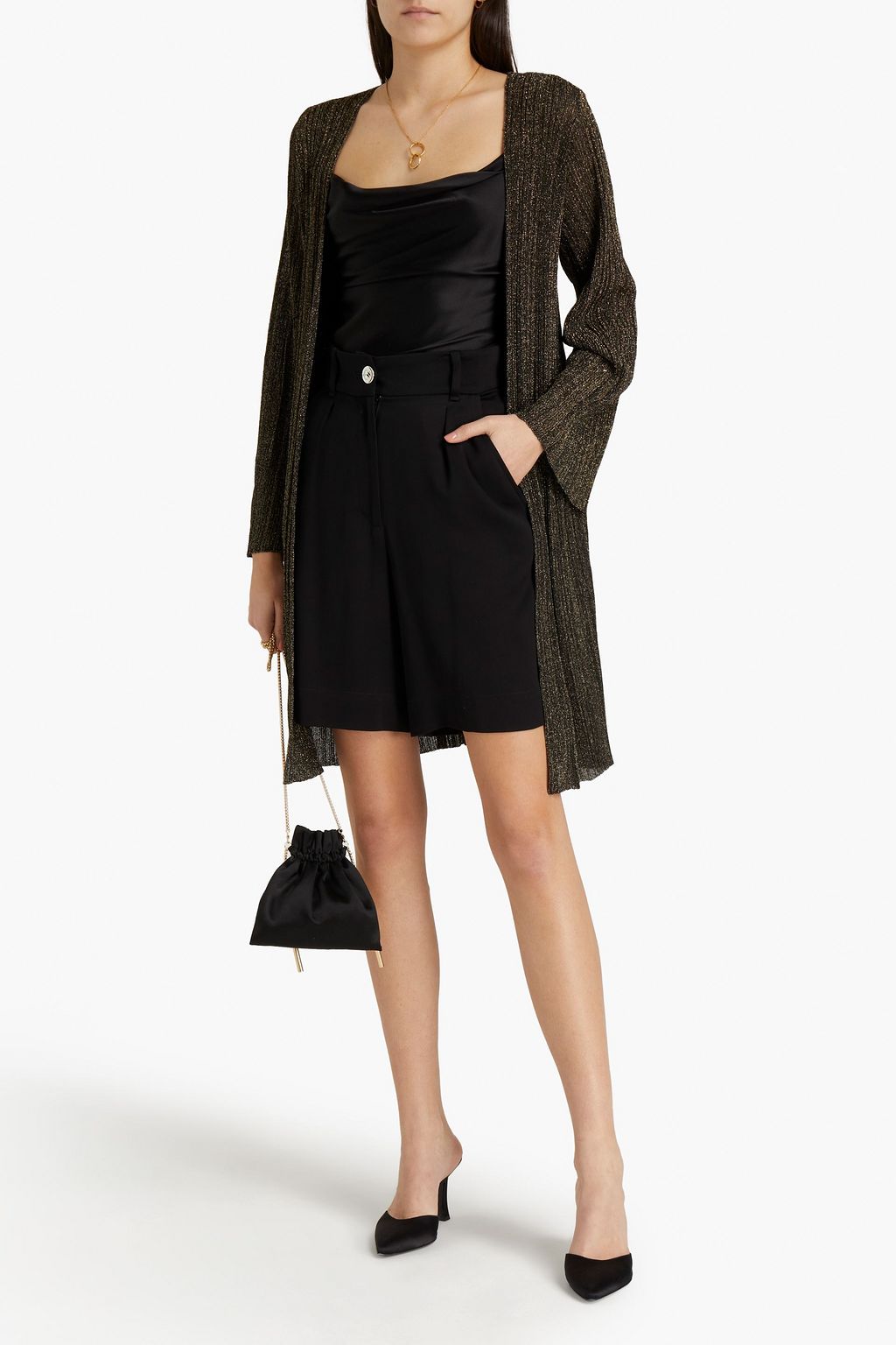 M MISSONI Metallic ribbed-knit cardigan