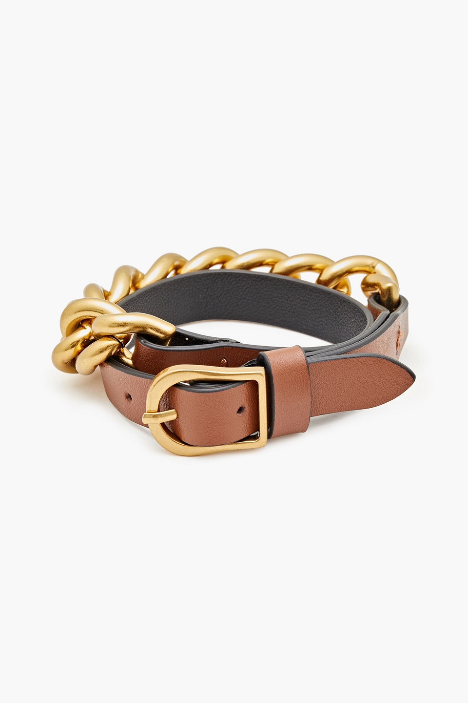 Zimmermann Chain-trimmed Leather Bracelet In Brown