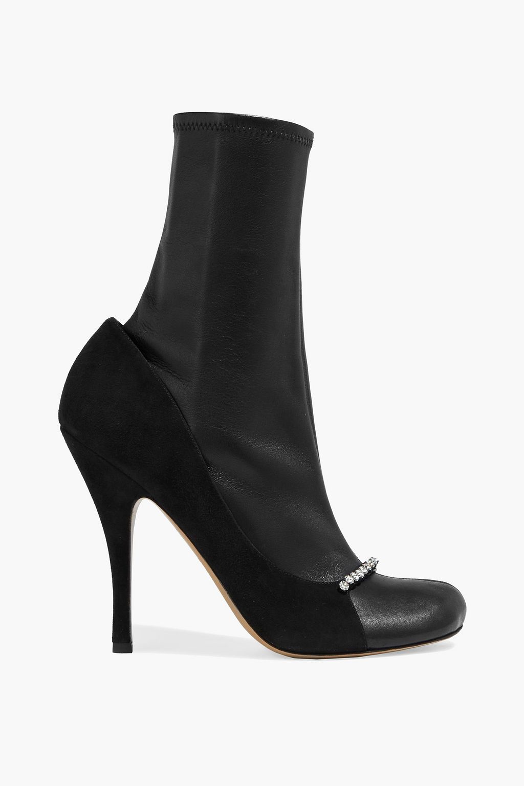 VALENTINO GARAVANI Crystal-embellished stretch leather ankle boots | Sale up to 70% | THE OUTNET