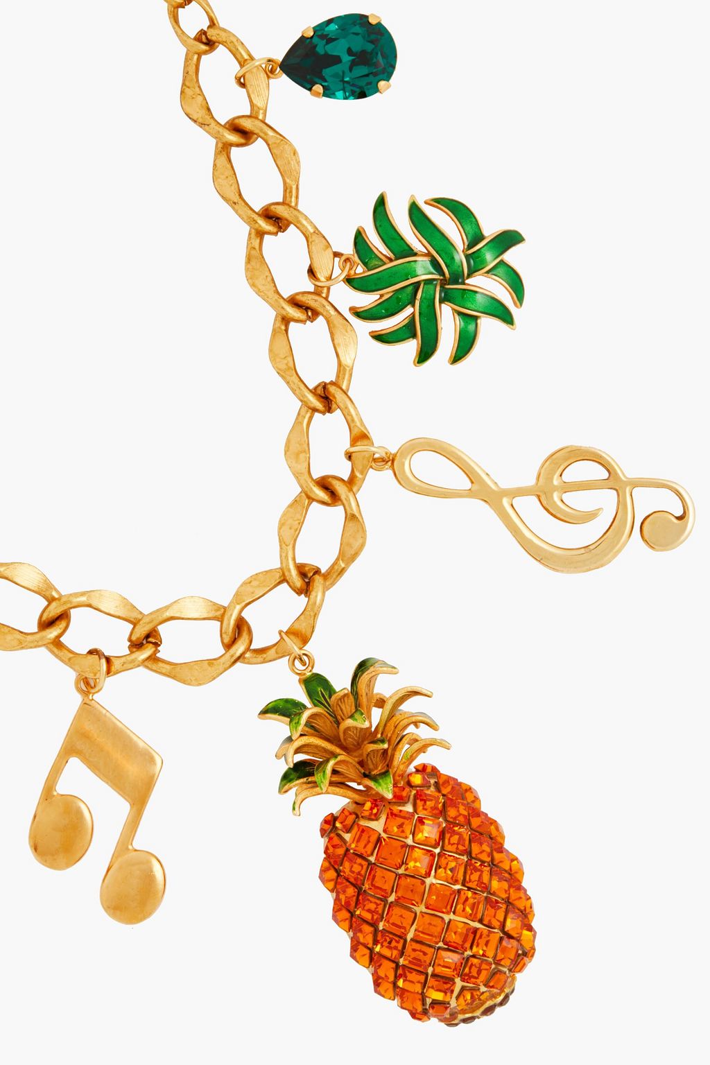 DOLCE&GABBANA Gold-tone, crystal and enamel necklace