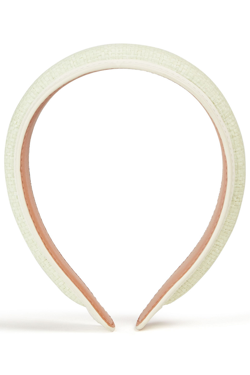 Zimmermann The Lovestruck Leather-trimmed Raffia Headband In Mint