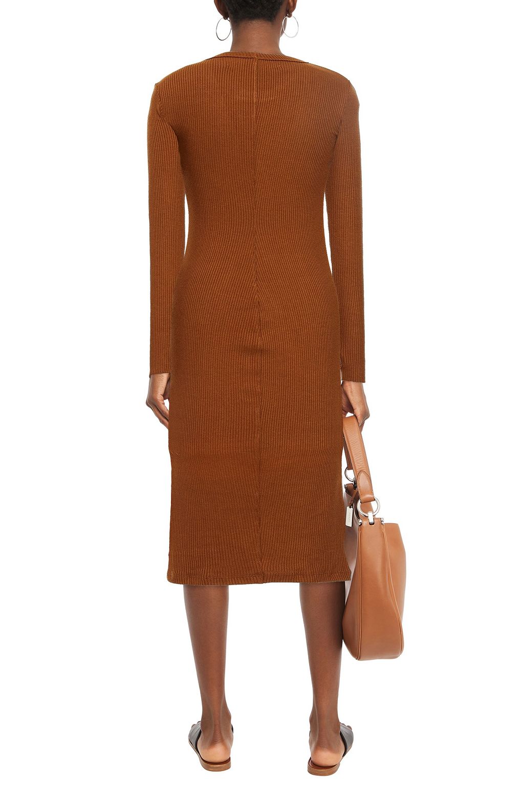 ENZA COSTA Ribbed modal-blend midi dress
