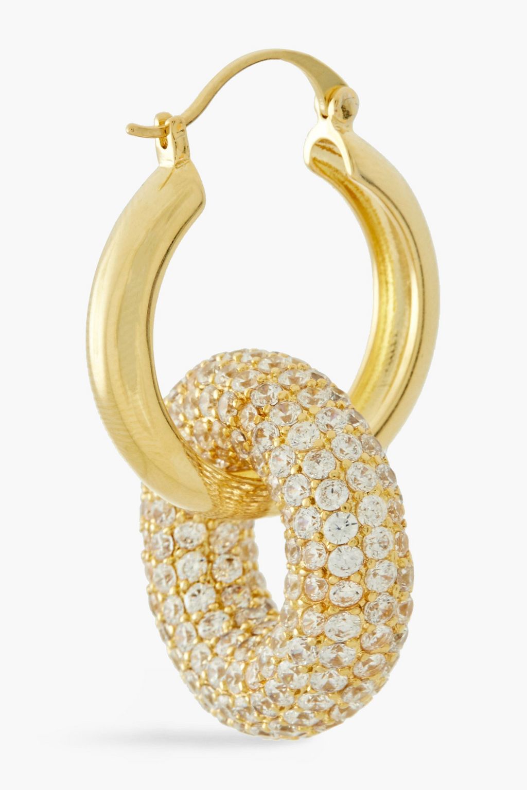 CZ BY KENNETH JAY LANE Gold-tone crystal hoop earrings