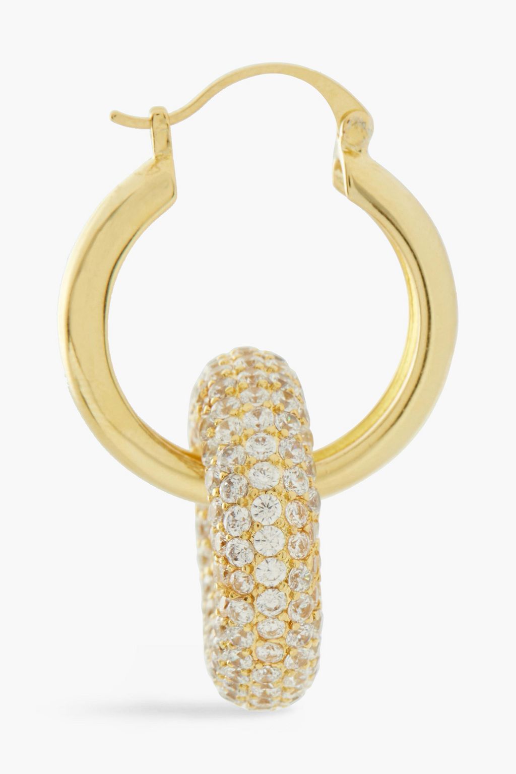 CZ BY KENNETH JAY LANE Gold-tone crystal hoop earrings