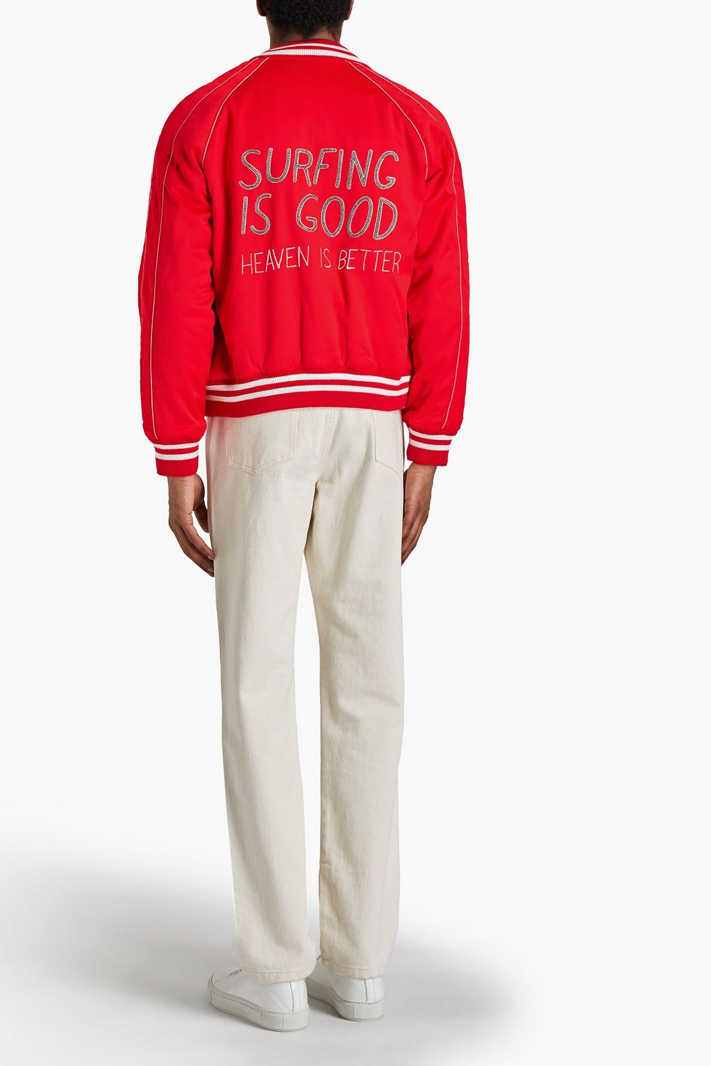 IRO Skop embellished striped shell bomber jacket