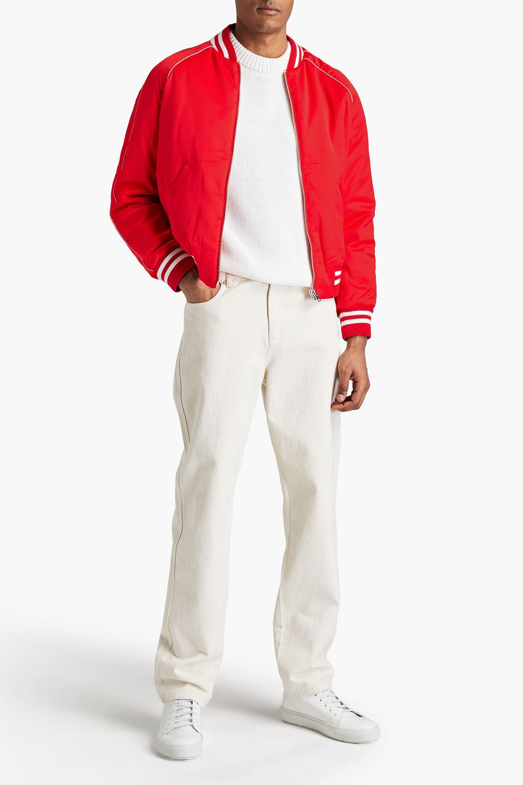 IRO Skop embellished striped shell bomber jacket