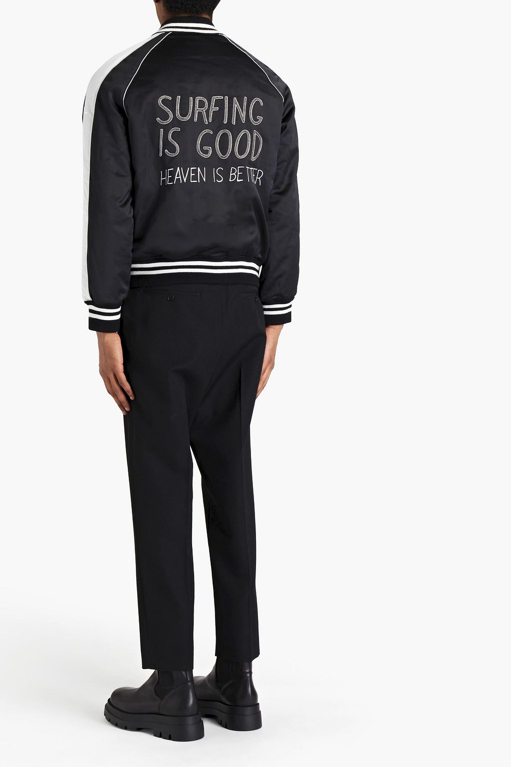 IRO Skop embellished striped shell bomber jacket