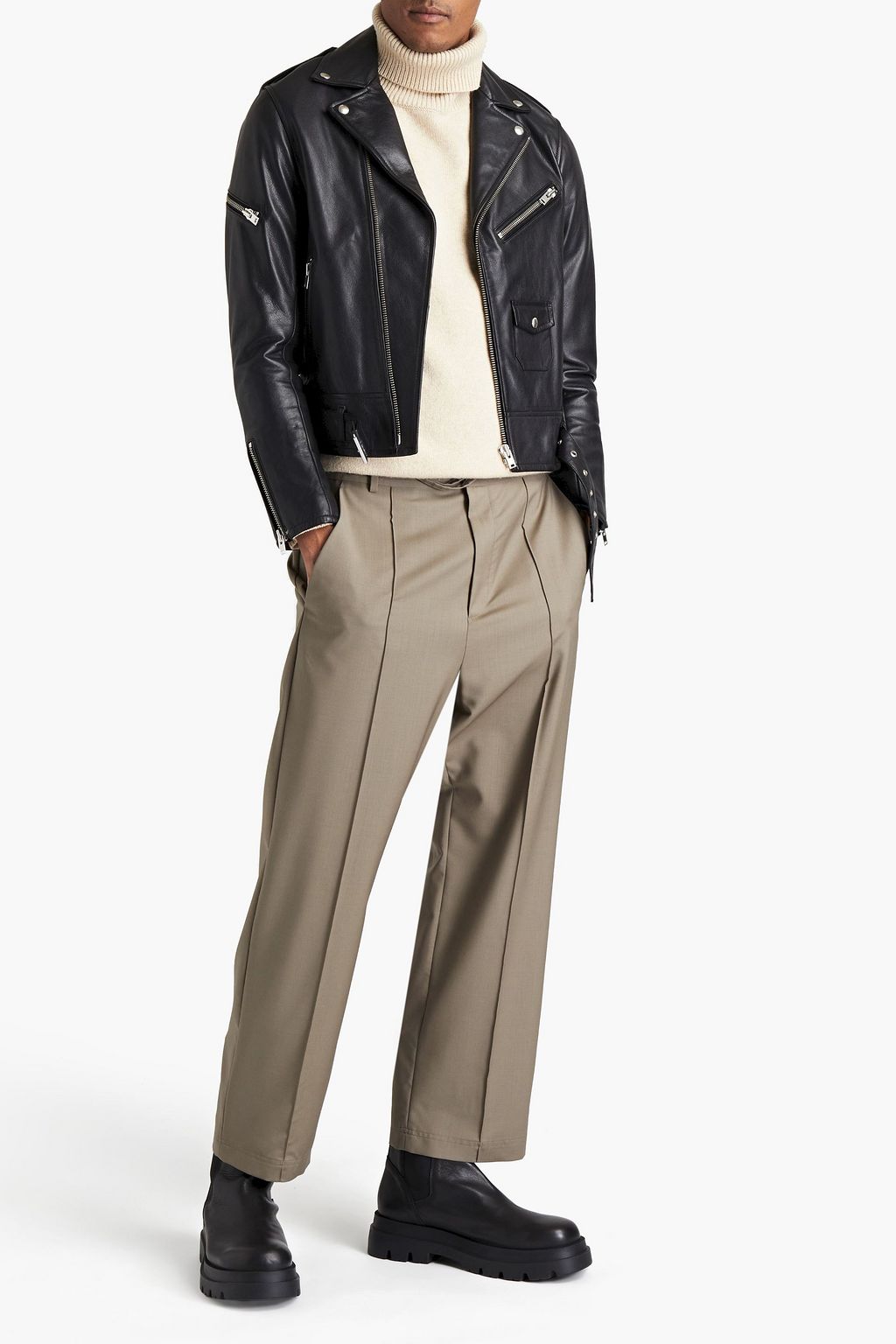 IRO Niele textured-leather biker jacket