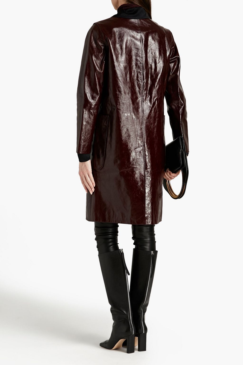 OFFICINE GÉNÉRALE Estelle cracked leather coat