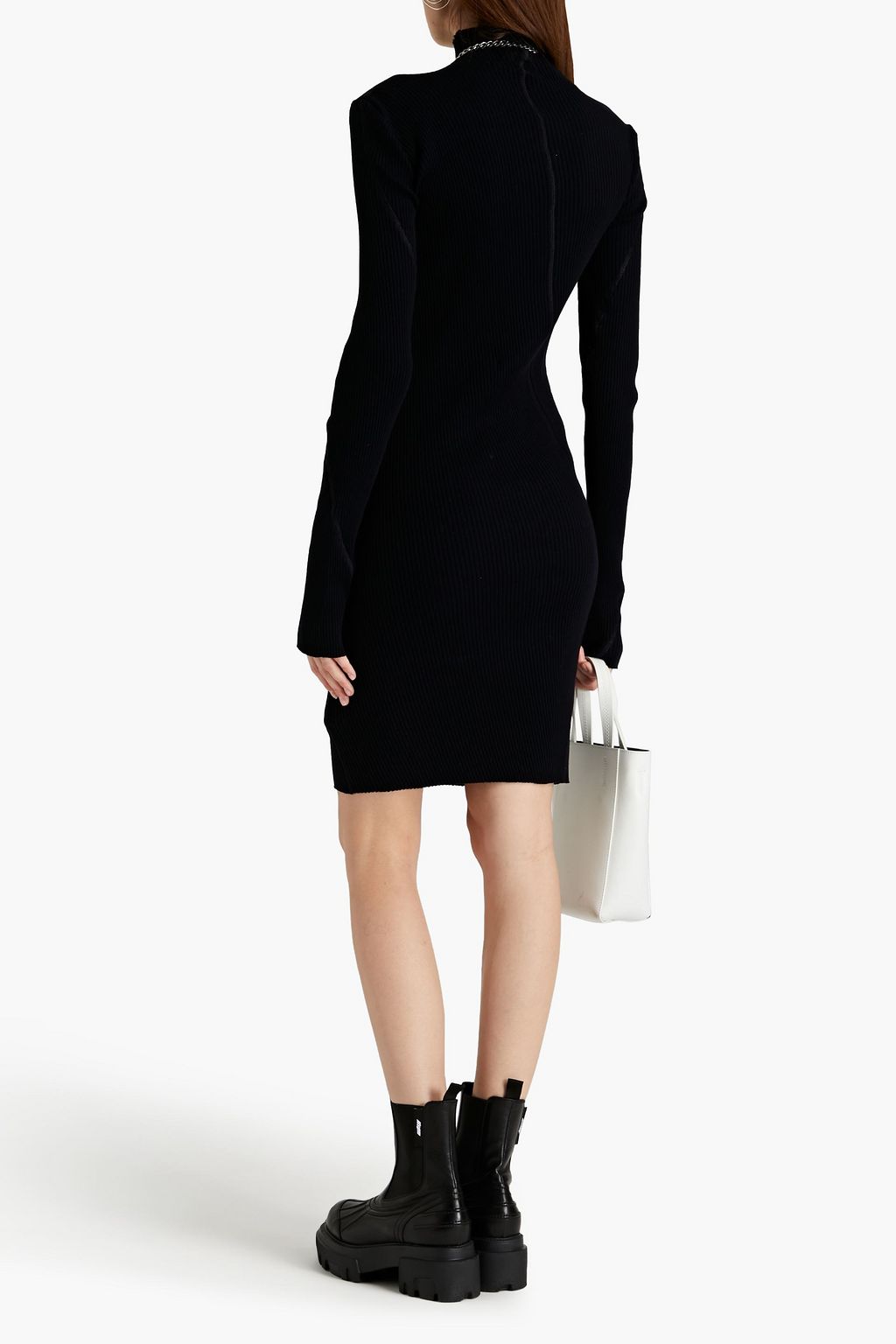 HELMUT LANG Ribbed cotton-jersey turtleneck dress
