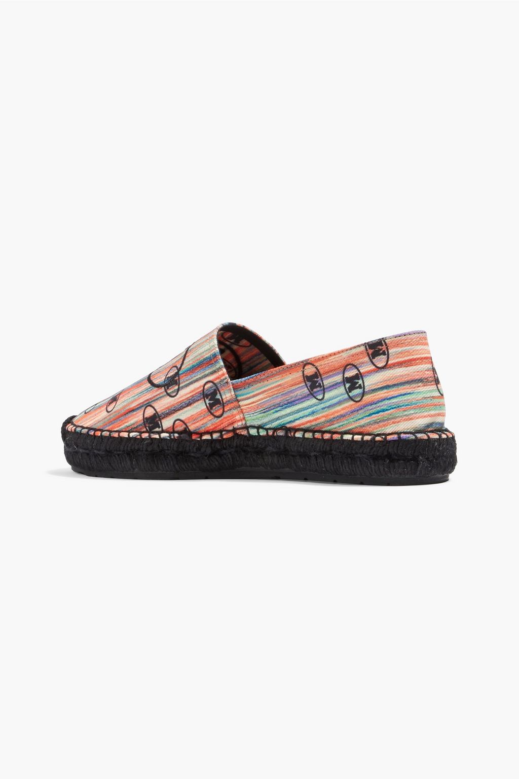 M MISSONI Embroidered logo-print twill espadrilles