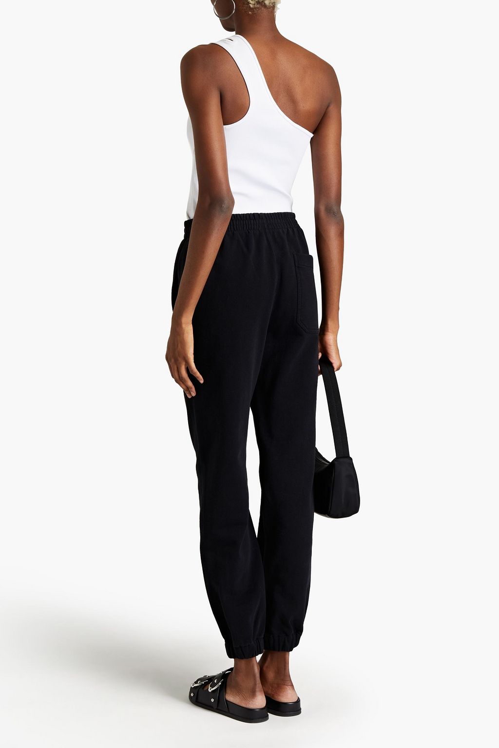 HELMUT LANG Logo-embroidered French cotton-terry track pants