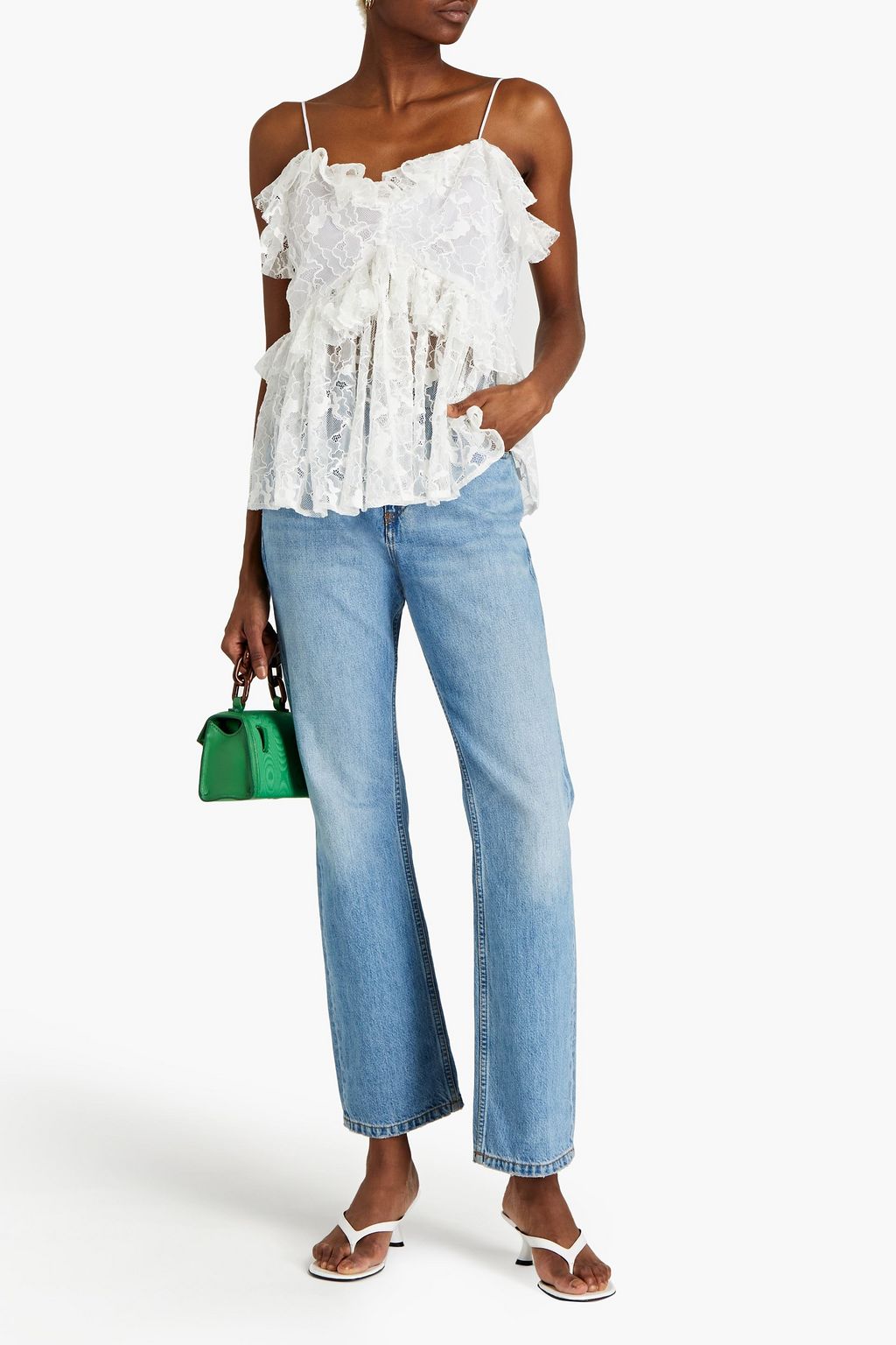 MSGM Ruffled lace top