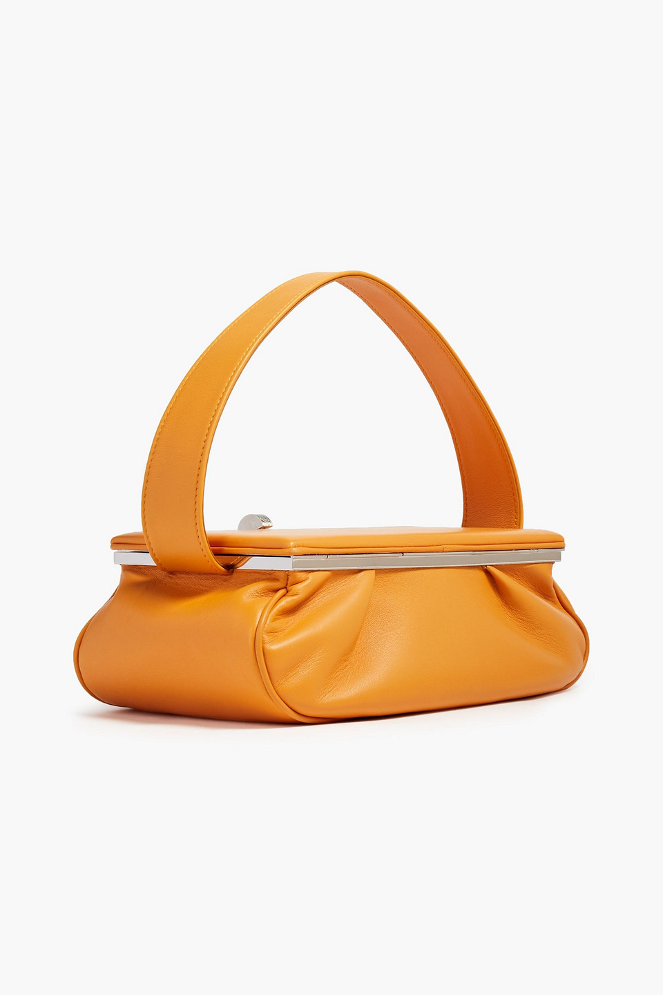 Victoria Beckham Powder Box Leather Tote In Marigold