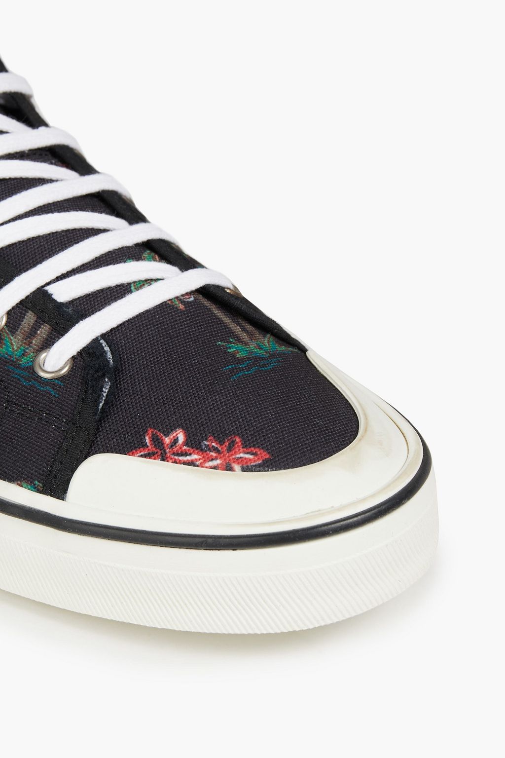 IRO Clanton distressed printed canvas high-top sneakers