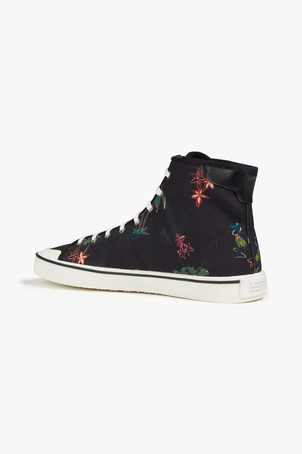 IRO Clanton distressed printed canvas high-top sneakers