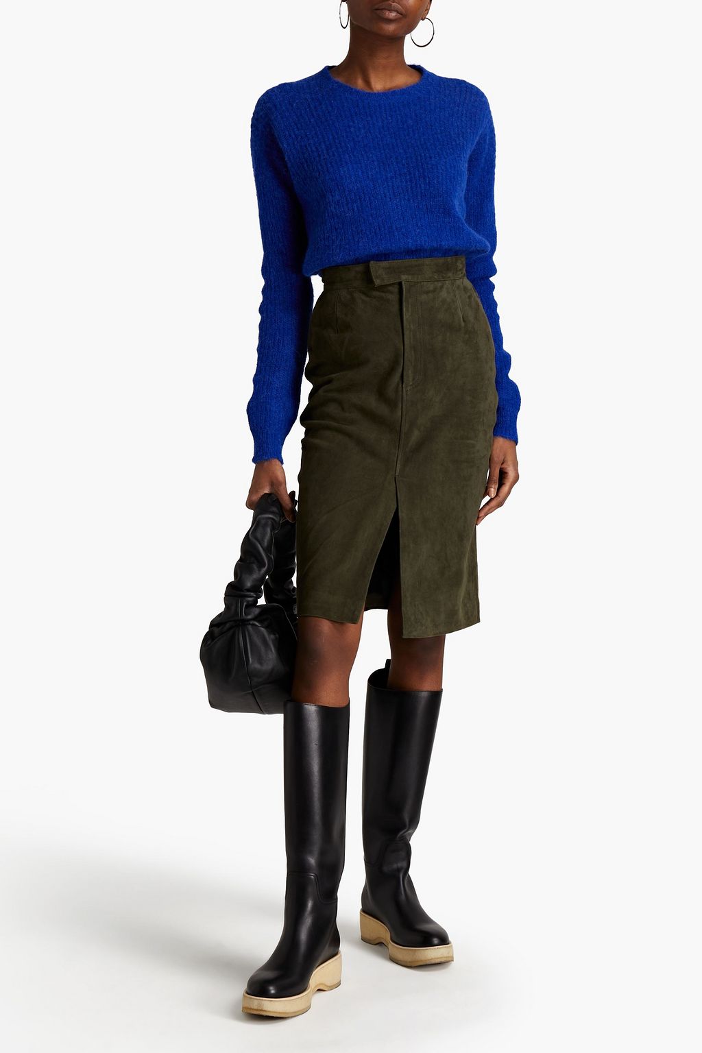 OFFICINE GÉNÉRALE Flora suede skirt