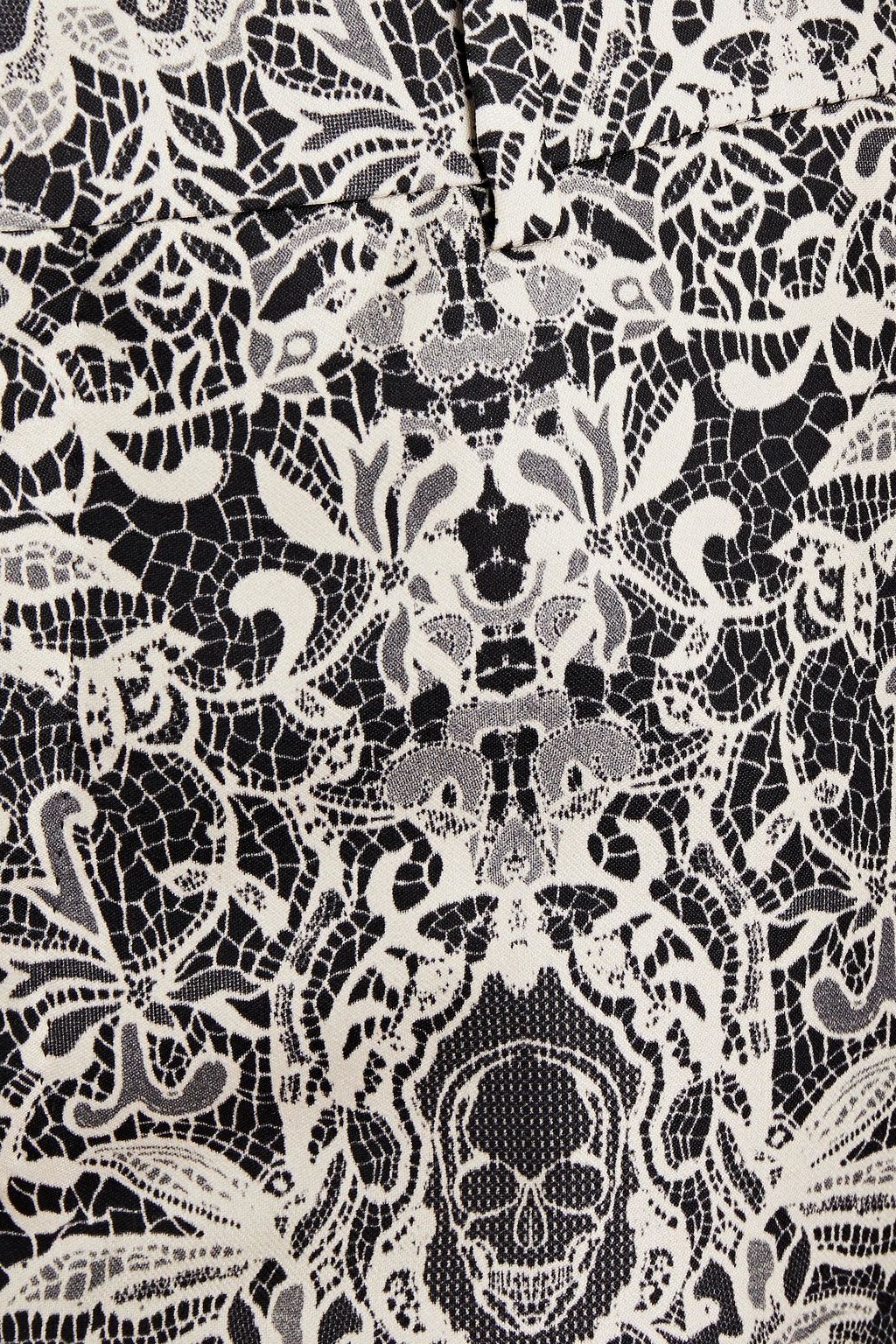 MCQUEEN Slim-fit printed wool and silk-blend suit pants