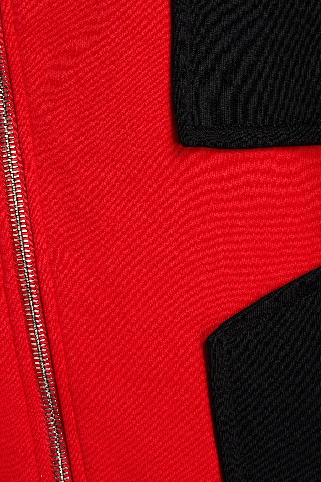 MCQUEEN Two-tone French cotton-terry hoodie