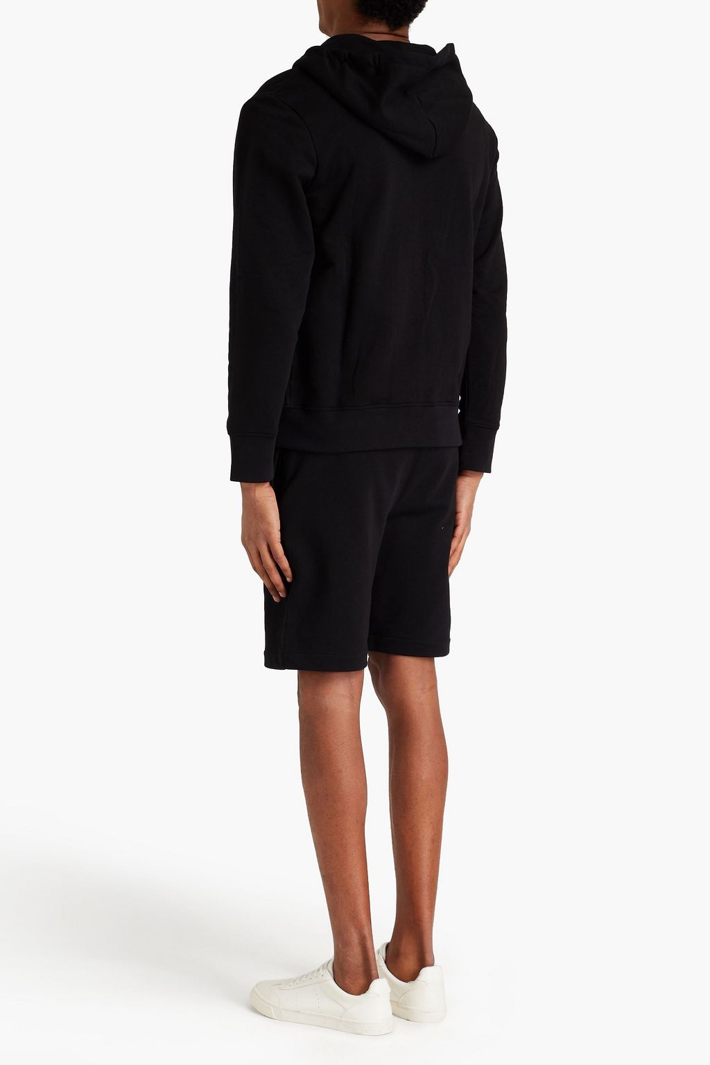 MCQUEEN Two-tone French cotton-terry hoodie