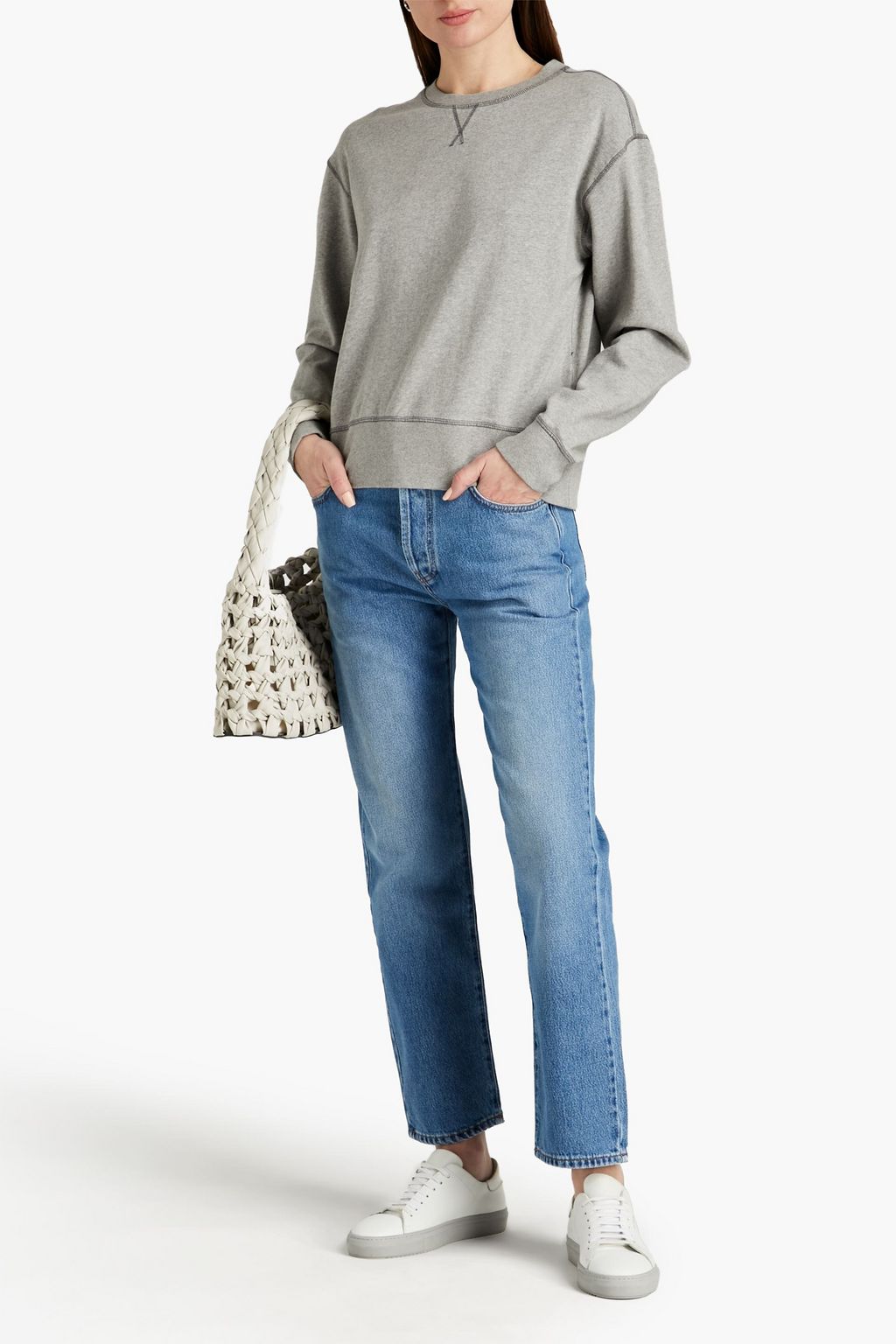 OFFICINE GÉNÉRALE Alecia mélange French cotton-terry sweatshirt