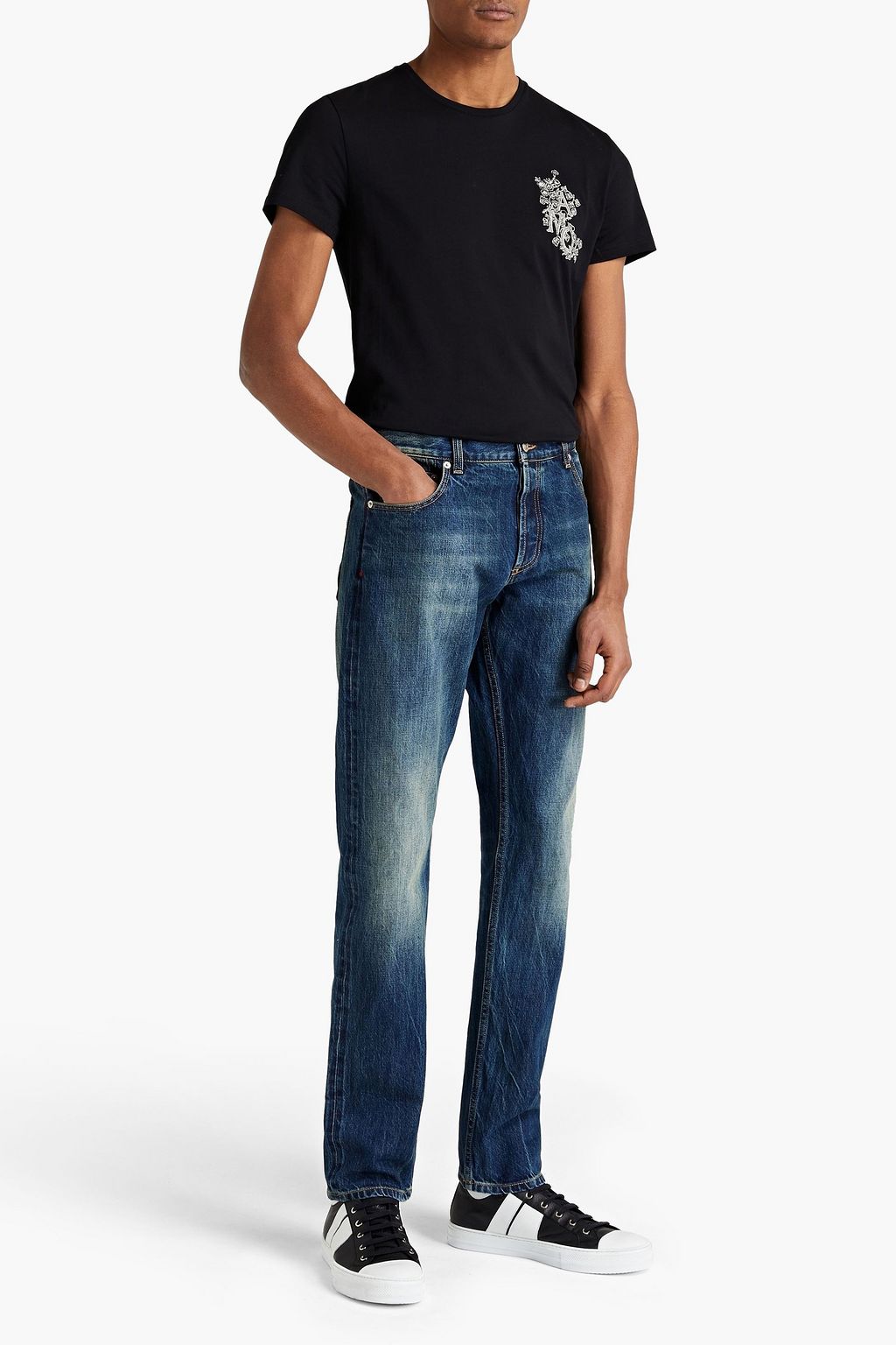 ALEXANDER MCQUEEN Jeans mit schmalem Bein aus Denim in ausgewaschener Optik