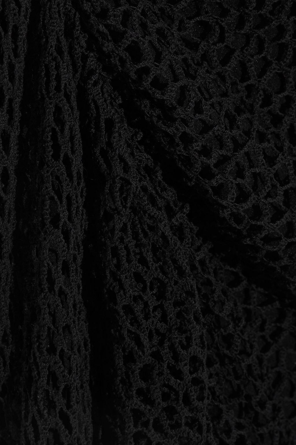 IRO Juney one-shoulder ruched crocheted cotton mini dress