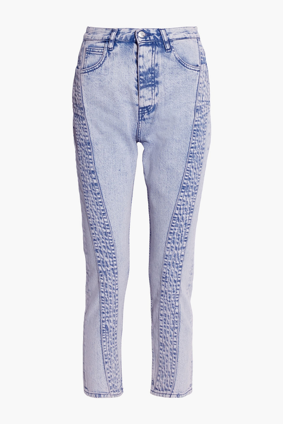Inahe bleached high-rise tapered jeans